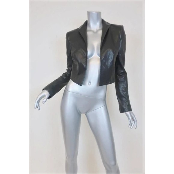 Rachel Zoe Jackets & Blazers - Rachel Zoe Bobby Leather Bolero Jacket Black Size 2 Open Front